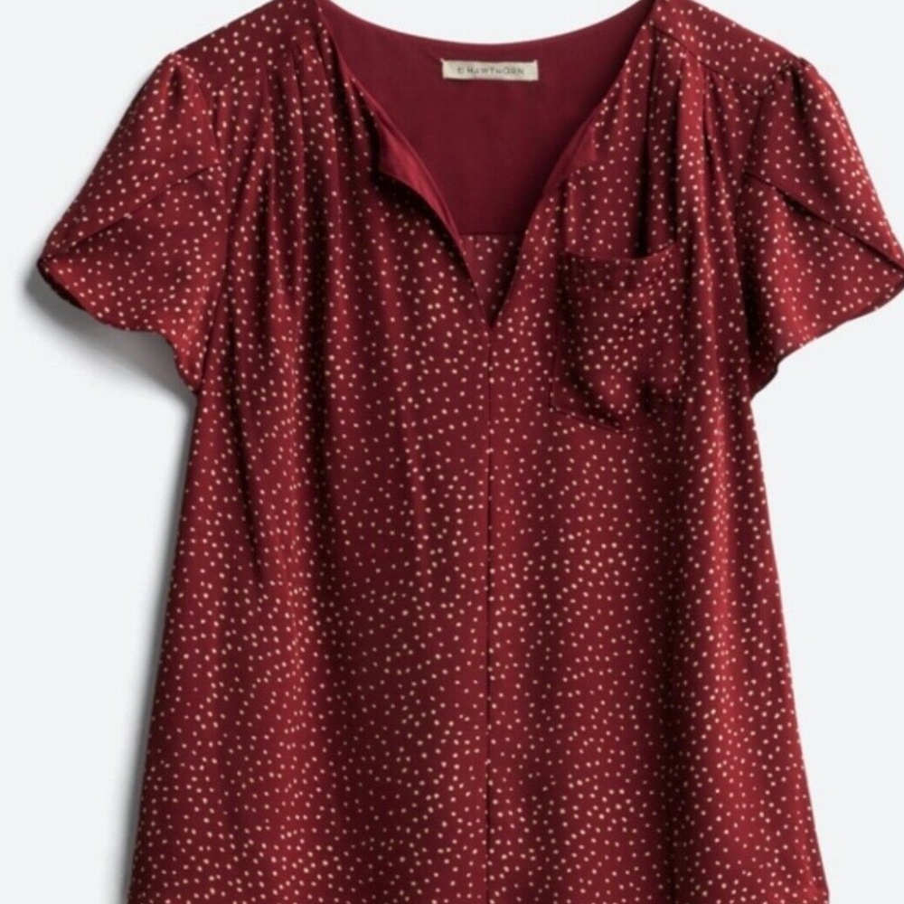 NWT 41 HAWTHORN Carol Tulip Detail Blouse Size M
